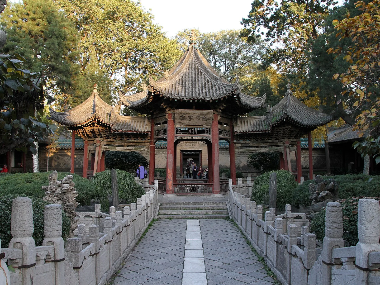 The traditional Chinese-style entrance pavilion at the Great Mosque of Xi’an.